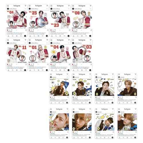 5 Star Album Merch Gift Box Set including 110 PCS Photocards, 16pcs Transparent Cards, 180pcs Laptop Stickers, Keychain, Lanyards and Tape Rolls, Gift for SKZ Fans