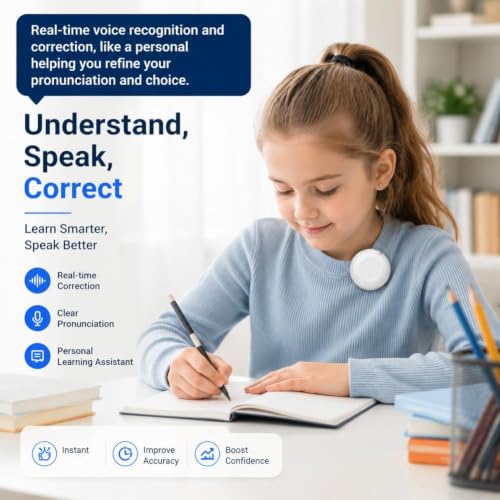 LuckyOkay Portable Language Translator - Real-Time Voice Translator for 160+ Languages, Wearable Travel Essential