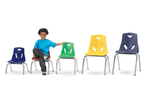 Jonti-Craft Berries 8148JC1004 Stacking Chair with Chrome-Plated Legs, 18" Height, Purple, Black