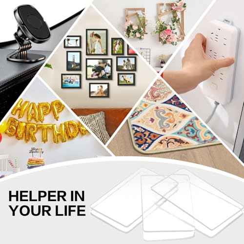 48PCS Nano Double Sided Adhesive Pads,Waterproof No Damage Removable Heavy Duty Mounting Tapes,Clear Residue-Free Strong Sticky Pads for Walls,Hanging Pictures, DIY Craft Home Office
