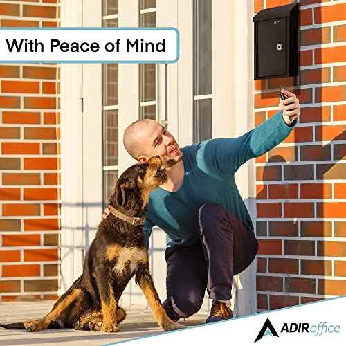 AdirOffice Outdoor Large Key Drop Box - Commercial Grade Heavy-Duty Storage Box - Safe & Secure Parcel & Packages - for Home & Business Use (Black)
