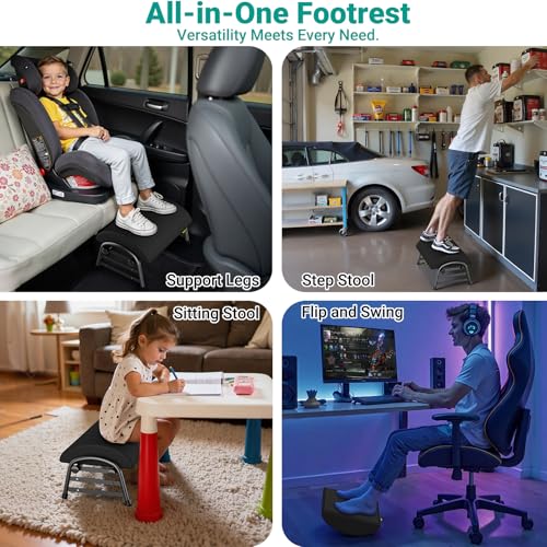 YEASHEIN Adjustable Foot Rest for Under Desk — 6 Positions, Black (Classic)
