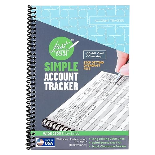 Premium Check & Debit Card Register Ledger — 2,600 Entries, 8.5 x 5.5 in, 50-Page Notebook