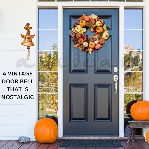 Large Indoor Outdoor Ship Anchor Bell - Decorative Metal Door & Wall Bell for Pub, School, Home, Office