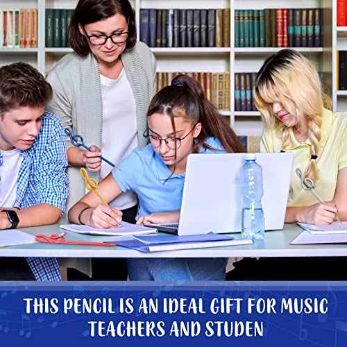 Lincia 100 Pack Treble Clef Pencils Bulk with Eraser Music Note Pencils Music Themed Party Favors Colorful G Clef Pen Choir Prizes Gifts for Piano Teachers Students Artists Home Office School Supply