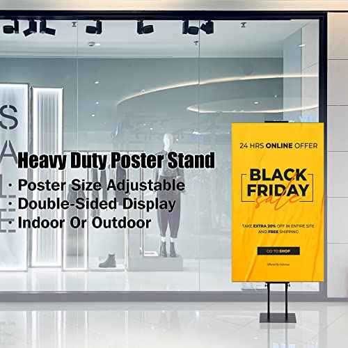 Poster Board Stand for Display, Heavy Duty Floor Sign Holder for Foam Board, Double Sided Display for Business Advertising (1Pack)