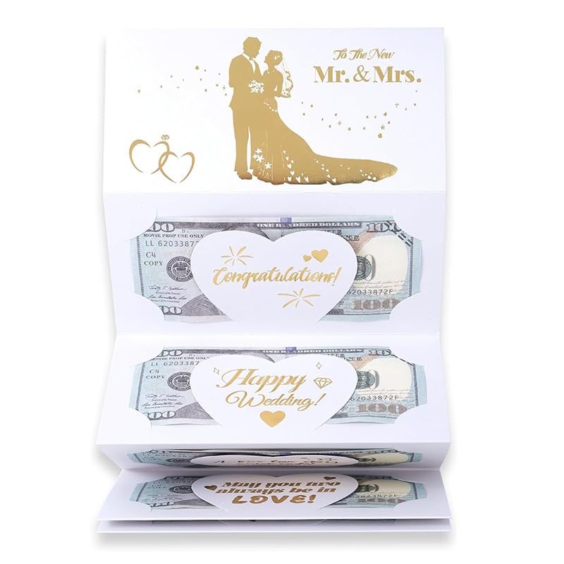 QTLJJBY Off White 6 Slot Wedding Money Gift Holder for Bride & Groom