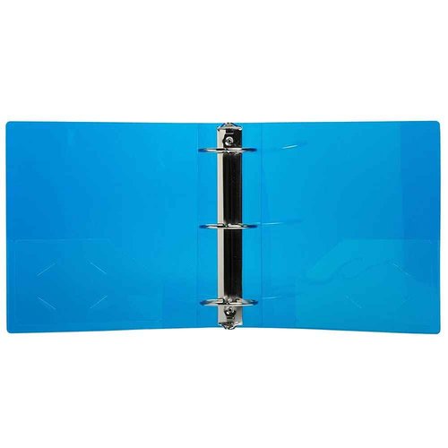 JAM PAPER Plastic 3 inch Binders - Assorted 3 Ring Binders (Red, Blue, Green & Orange) - 4/Pack