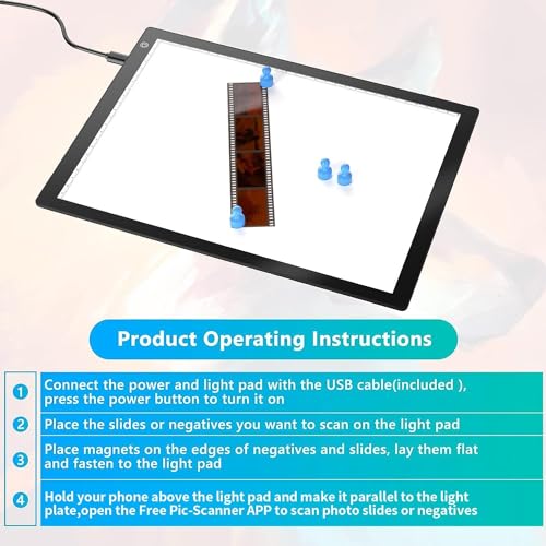 A4 Ultra-Thin Light Box for Slide and Negative Scanning - USB Powered