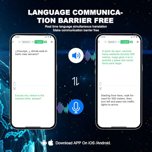 Ai Translation Earbuds Real Time,144 Language Translator Earbuds with APP,Audifonos Traductores Ingl?s Espa?ol,OWS Translating Earbuds Headphones Device for Travel Business Learning