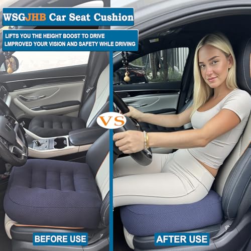WSGJHB Large Seat Cushion, Extra Thick Booster Seat Cushions for Office Chairs Long Sitting Office Workers, Car Drivers, Relieves Back Pain, Breathable, Anti-Slip, 20x20x6 inchs, Blue