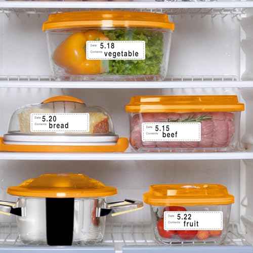 600pcs Removable Freezer Labels,1x3 Inch Food Storage Stickers Containers Date Stickers,Easy Clean and Write On Refrigerator Freezer Paper Label,No Residue,for Kitchen,Restaurants,Markets£¨Black£©