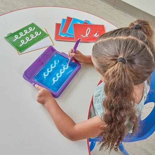 hand2mind Cursive Letter Tracing Sensory Pad, Reusable Handwriting Practice for Kids, Cursive Alphabet Learning Toys, Tracing Board, Fine Motor Activities, Writing Center for Classroom