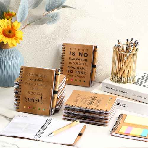 30 Sets Employee Appreciation Gifts Bulk Inspirational 2025 Weekly Planner Spiral Notebooks with Sticky Notepad Bamboo Ballpoint Pen Christmas Thank You Gift for Coworker Medical Assistant