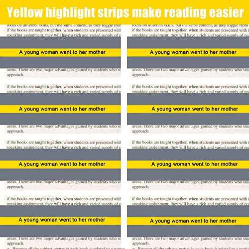 36 Pieces Guided Reading Strips Colored Yellow Overlay Highlight Bookmarks Reading Strips Help with Dyslexia for Crystal Children and Teacher Supply