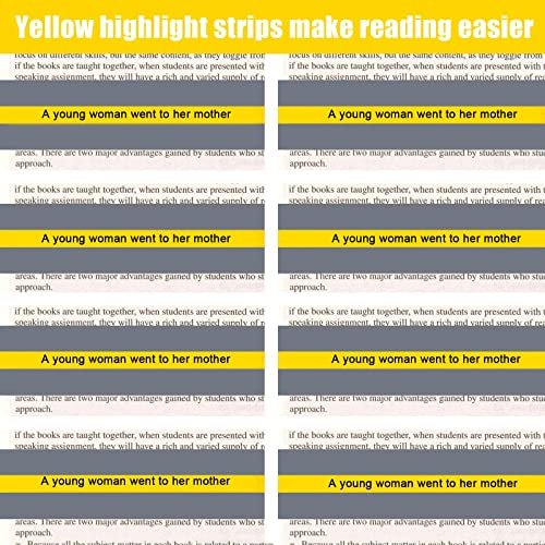 36 Pcs Yellow Guided Reading Strips for Kids and Students, 19 x 3.2 cm - Durable PVC Overlays