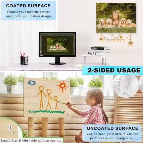 HYHOSHI 6 Pack Sublimation Wood Photo Blanks, 11.8" x 15.7" Unfinished Wood Hanging Board With Hooks for Home Decor, Heat Transfer DIY Design