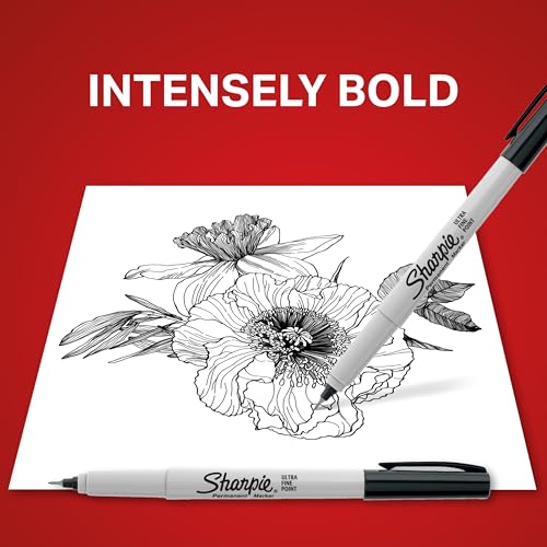 Sharpie Ultra Fine Tip Permanent Markers - Black, 12 Pack, Quick Dry, Fade Resistant