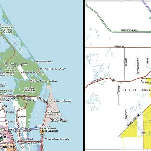MapSherpa: Florida State Wall Map - Large - 32 x 48 inch Poster - Front Lamination