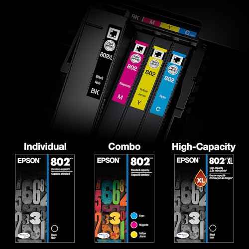 EPSON 802 DURABrite Ultra Ink Standard Capacity Cyan Cartridge (T802220-S) Works with WorkForce Pro WF-4720, WF-4730, WF-4734, WF-4740