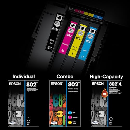 EPSON 802 DURABrite Ultra Ink Standard Capacity Yellow Cartridge (T802420-S) Works with WorkForce Pro WF-4720, WF-4730, WF-4734, WF-4740