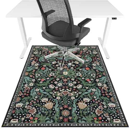Office Chair Mat for Hardwood Floor & Tile Floor,36"X 48" Heavy Duty Desk Chair Mat for Hard Floors, Under Desk Rug for Rolling Computer Chair,Anti Slip,Low Pile Carpet Floor Protector-Green Grass