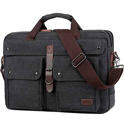 Stylish 17 inch Canvas Laptop Bag Messenger Bag Briefcase Vintage Crossbody Shoulder Bag Military Satchel for Men BC-07
