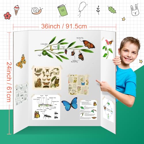 IKAYAS 2 Pack Trifold Poster Boards 24x36 Inches Double Sided Display for Art & Projects