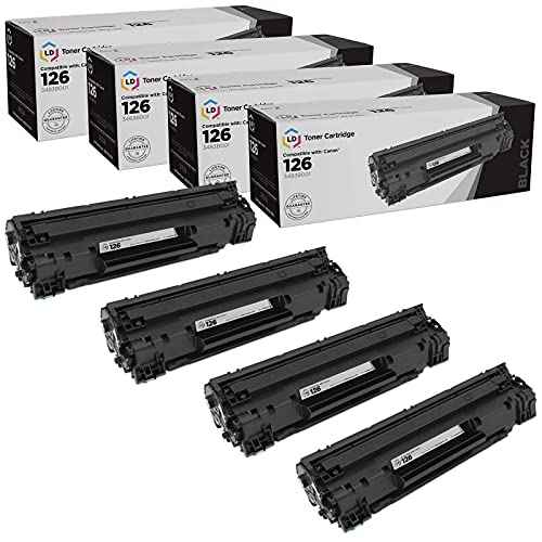 LD Products Compatible Toner Cartridge Replacement for Canon 126 CRG-126 CRG126 3483B001 (Black, 4-Pack) Compatible with The Following Canon imageCLASS LBP6200d
