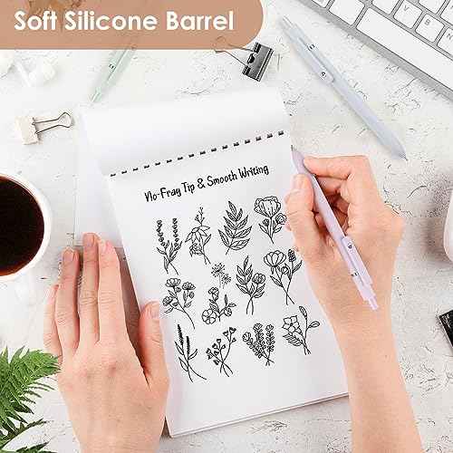 Hapikalor Gel Pens, 6 Pcs 0.5mm Quick Dry Black Ink Pens Fine Point Smooth Writing Pens, Cute Gifts for Women Stocking Stuffers for Teen Girls