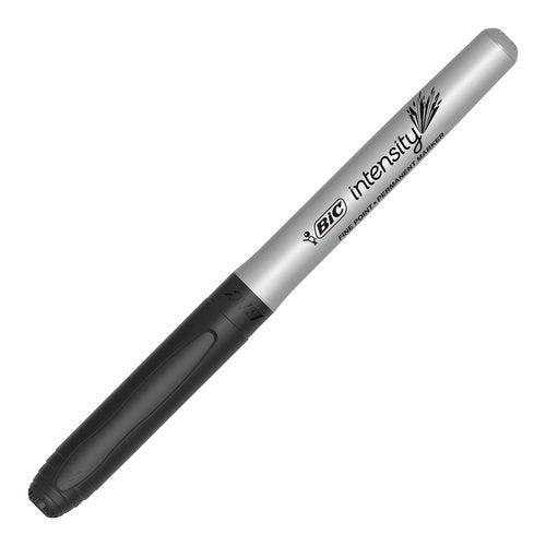 BIC Intensity Black Permanent Markers, Fine Point, 200-Count Pack of Black Markers With Non-Slip Grip for Comfort and Control