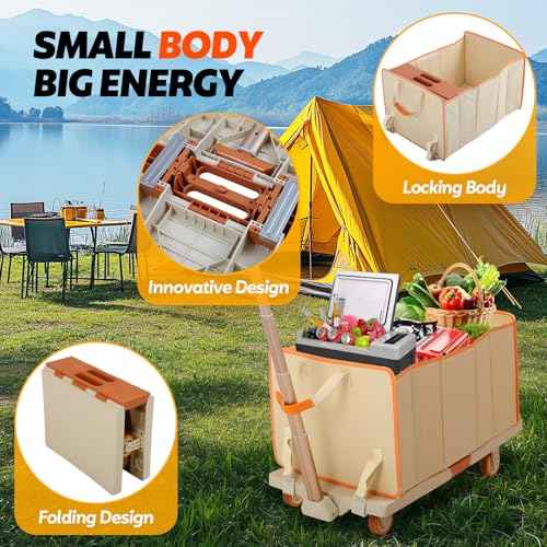 Foldable Shopping Cart,330lbs Folding Cart with Wheels, Utility Foldable Wagon,Collapsible Utility Cart for Camping, Groceries, Garden Care, Pet Stroller (28.35"¡¿15.75"¡¿18.9")