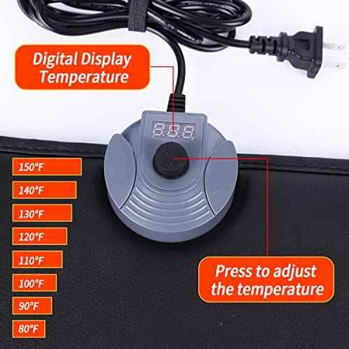 MyPlace Adjustable Height Foot Rest Under Desk at Work - 6 Height Sturdy Office Footrest - Added Heated Foot Mat - Non Slip Bottom - Straighten Back & Hip & Leg and Improve Posture¡¦