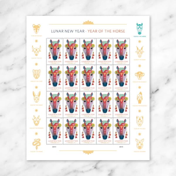USPS Lunar New Year Year of the Horse Forever Postage Stamps - Sheet of 20