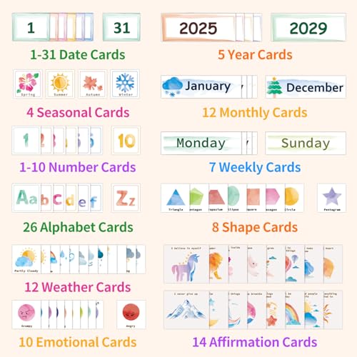 Daily Morning Board Circle Time Calendar Weather Seasons Positive Affirmations Letter Shape Number of the Day Pocket Chart,Toddler Preschool Calendar,Homeschool Morning Work Activity, Pastel Design