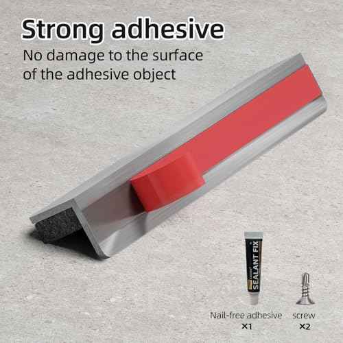 OUZUGIE L-Shaped Door Stopper Quite Door Protector for Top of Door Stainless Steel Door Stops with Strong Back Adhesive for Any Materials Door Sliver 2 Pack