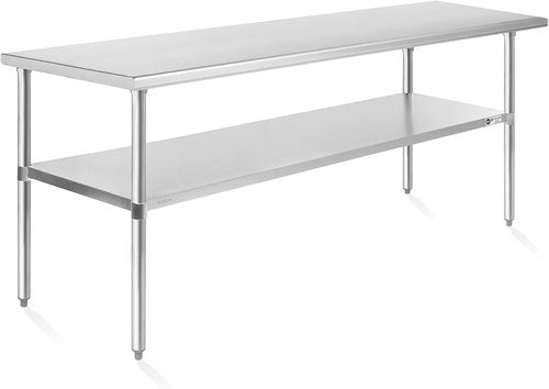 KUTLER Stainless Steel Table - 30 x 60 Inches | Heavy Duty NSF Commercial Kitchen Prep Table with Undershelf