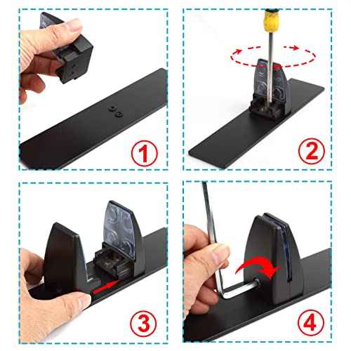 4 Pack Black Office Desk Partition Clamp, T Shaped Sneeze Guard Bracket Support, Aluminum