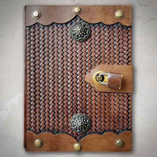 Antique Door Design Lockable Diary with Padlock, Handmade Leather Journal with Lock, Gift for Men Women Lined Paper Diary With Lock, 384 Pages Big size Journal for Writing Diary