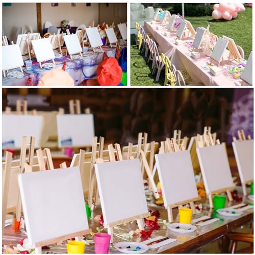 Falling in Art 12Inch Wood Easel Stand, Tabletop Display Stand A-Frame Artist Easel for Painting Canvas, Portable Photo, Picture and Sign Holder (20 Pack)