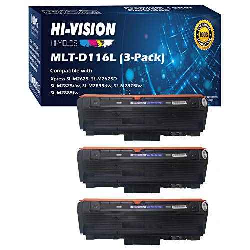 HI-VISION HI-YIELDS Compatible Toner Cartridge Replacement for MLT-D116L D116L, Black, 3 Pack