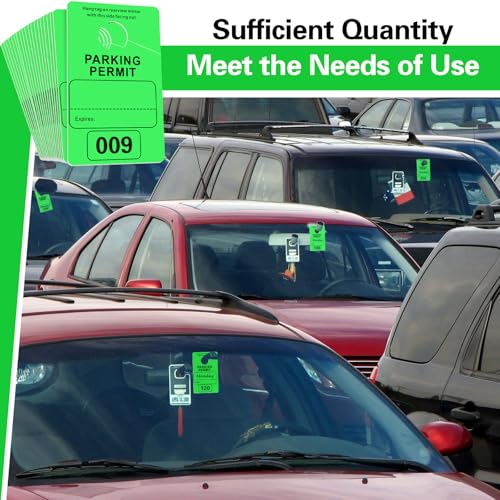500 Pack Parking Permit Hang Tag Plastic Parking Placards Numbered 001-500 PVC Hang Tag 3 x 5 Inch for Car Rear View Mirror