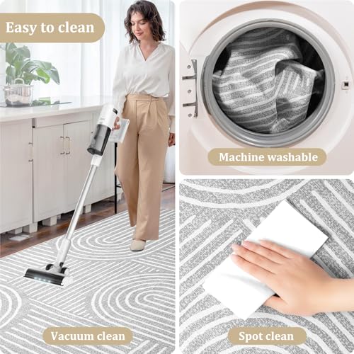 Chakme 45x60 Grey Ink Office Chair Mat for Hardwood Floors, Nonslip Computer Desk Protector