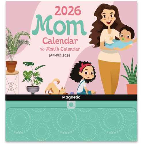 2026 Calendar - Mom Calendar 2026, Magnetic Calendars for Refrigerator, Jan.2026 - Dec.2026, 11.81"x12.38", Family Calendars 2026, Fold-out Wings, Large Pocket, Hanging Hook