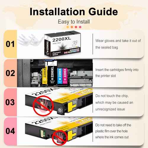 Miss Deer Compatible PGI-2200XL Pigment Ink Cartridges, Work with Maxify MB5320 MB5120 MB5020 iB4120 and iB4020 Printers (2 Pigment Black, 1 Cyan, 1 Magenta, 1 Yellow) 5-Pack