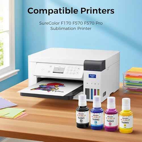 T49M Sublimation Ink Compatible with Epson Surecolor F170 F570 Sublimation Printer(T49M1 T49M2 T49M3 T49M4 Autofill/ICC-Free 560ML)