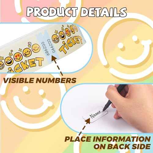 Single Roll Raffle Tickets for Events, Party Raffle Tickets for Classroom, School Carnivals, Class Reward, Family Games, Arcade, Entry, Fall Carnival, Door Prizes (1000 Pcs)