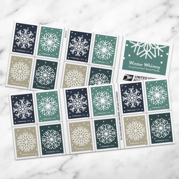USPS Winter Whimsy 2024 20-Count First-Class Forever Postage Stamps