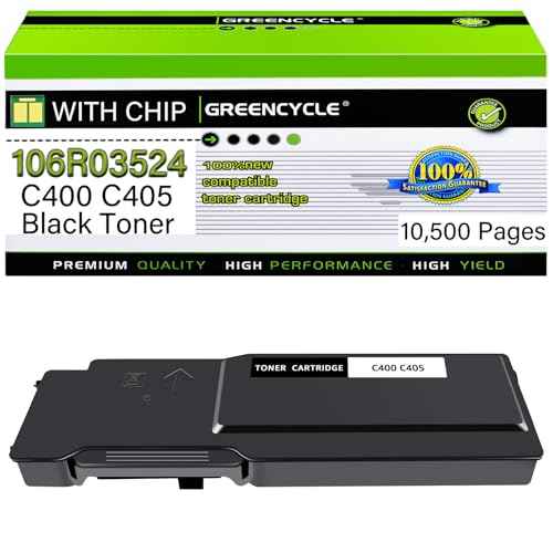greencycle C400 C405 106R03524 High Yield Black Compatible Toner Cartridge Replacement for Xerox Versa Link C400 C405 C400D C400DN C405N C405DN Printer (1 Pack, 10,500 Pages per Black Toner)