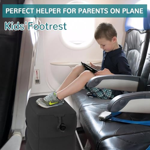 RISEPRO Adjustable 3-Layer Inflatable Travel Foot Rest Pillow - Black, 1 pc